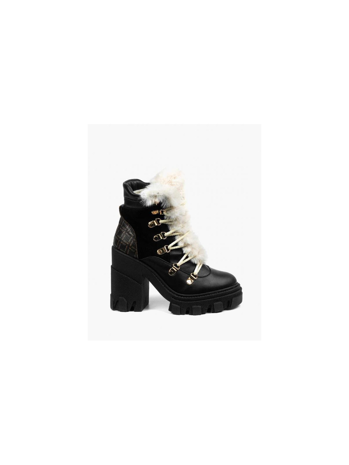 Czarne botki damskie skórzane