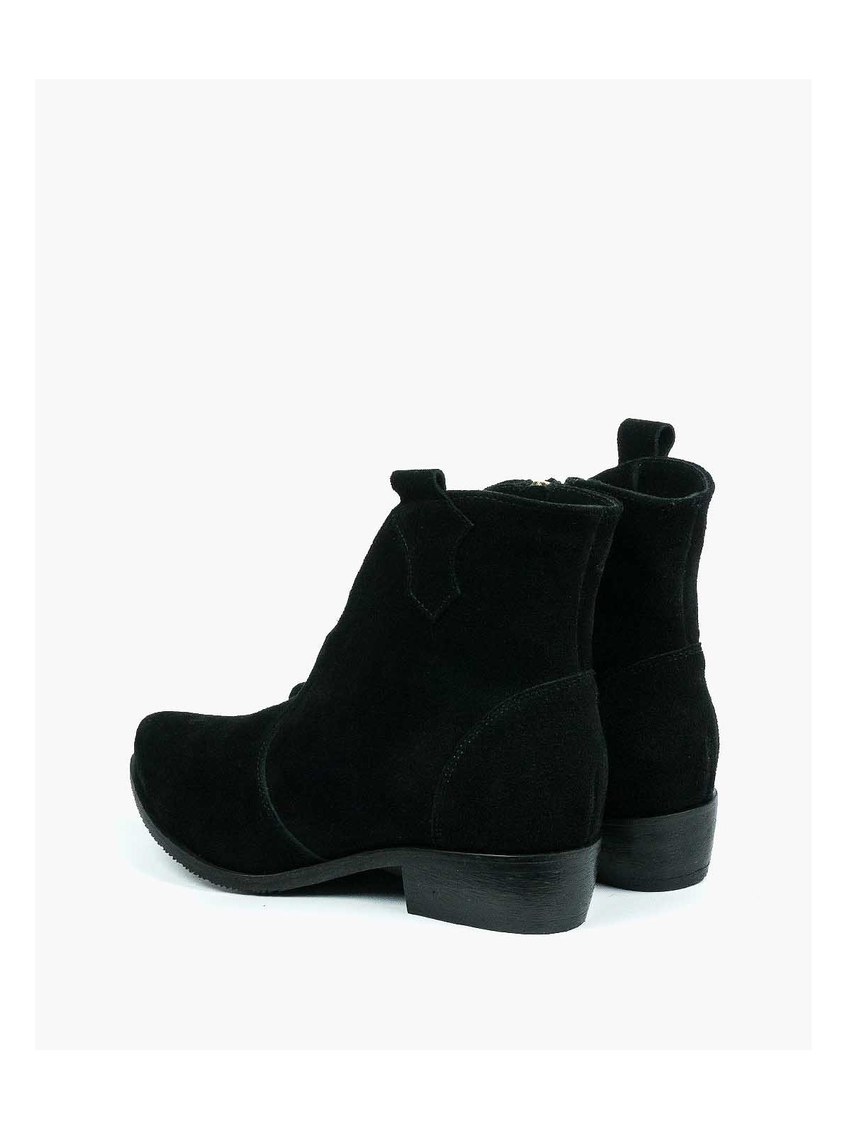 Czarne botki damskie skórzane