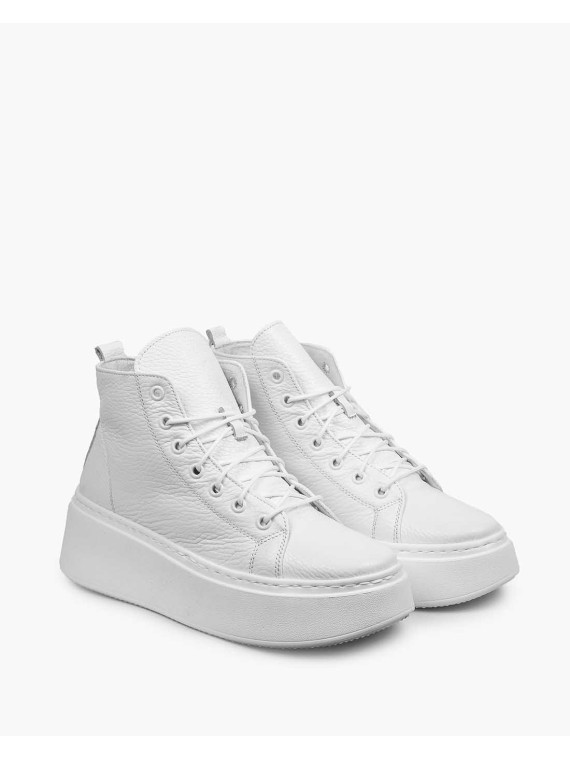 Białe trampki damskie skórzane