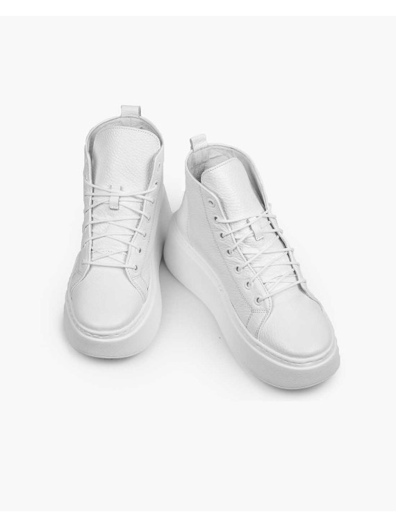 Białe trampki damskie skórzane