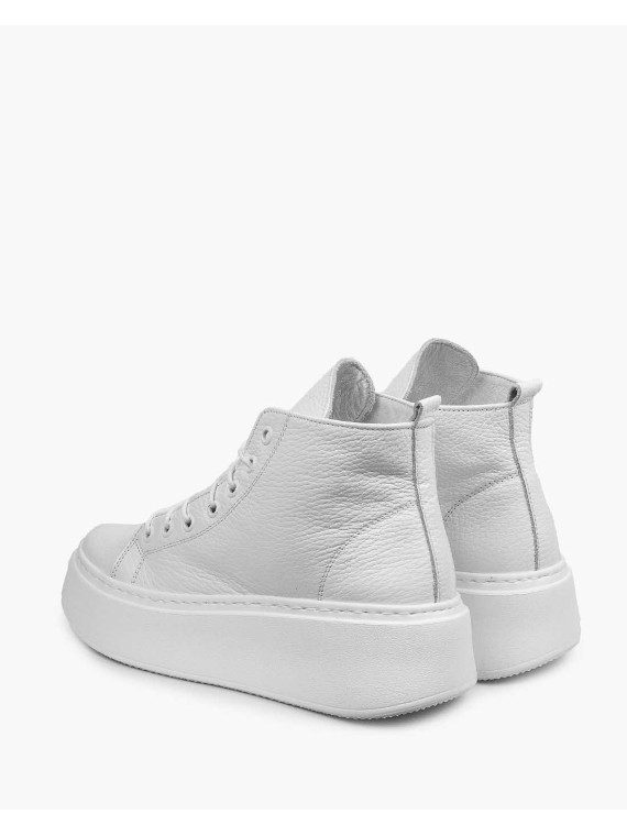 Białe trampki damskie skórzane