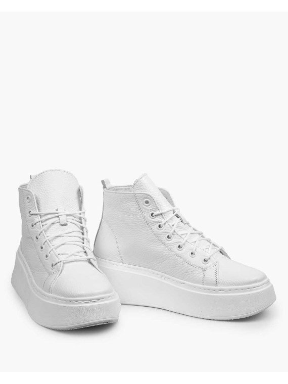 Białe trampki damskie skórzane