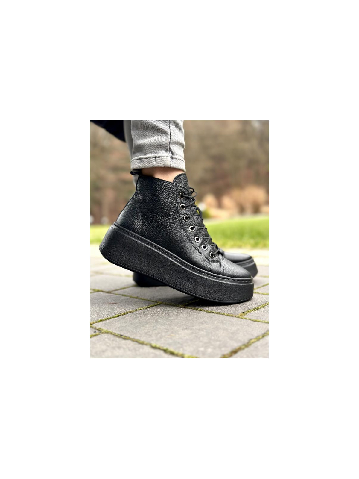 Czarne trampki damskie skórzane