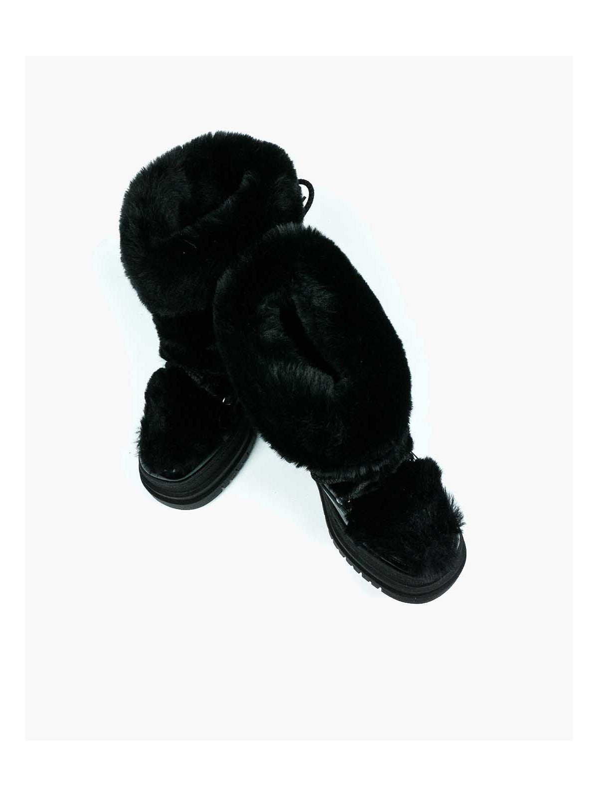 Czarne śniegowce damskie skórzane