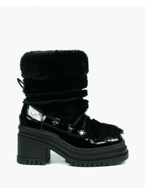 Czarne śniegowce damskie skórzane