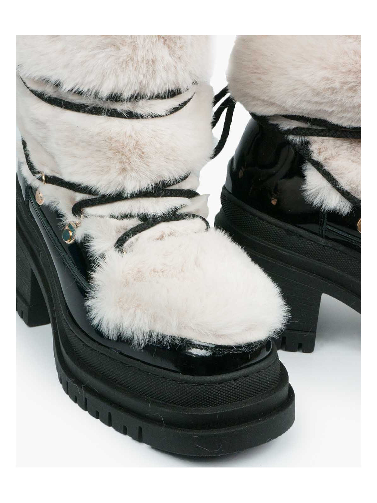 Czarne śniegowce damskie skórzane
