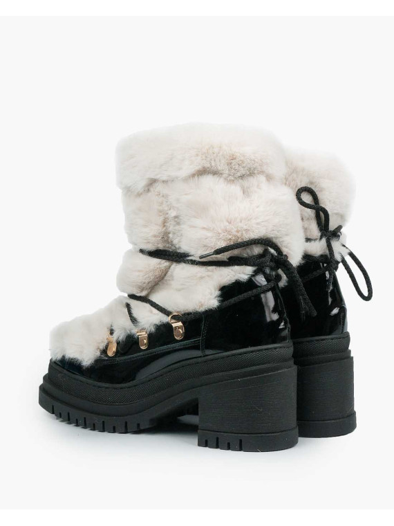 Czarne śniegowce damskie skórzane