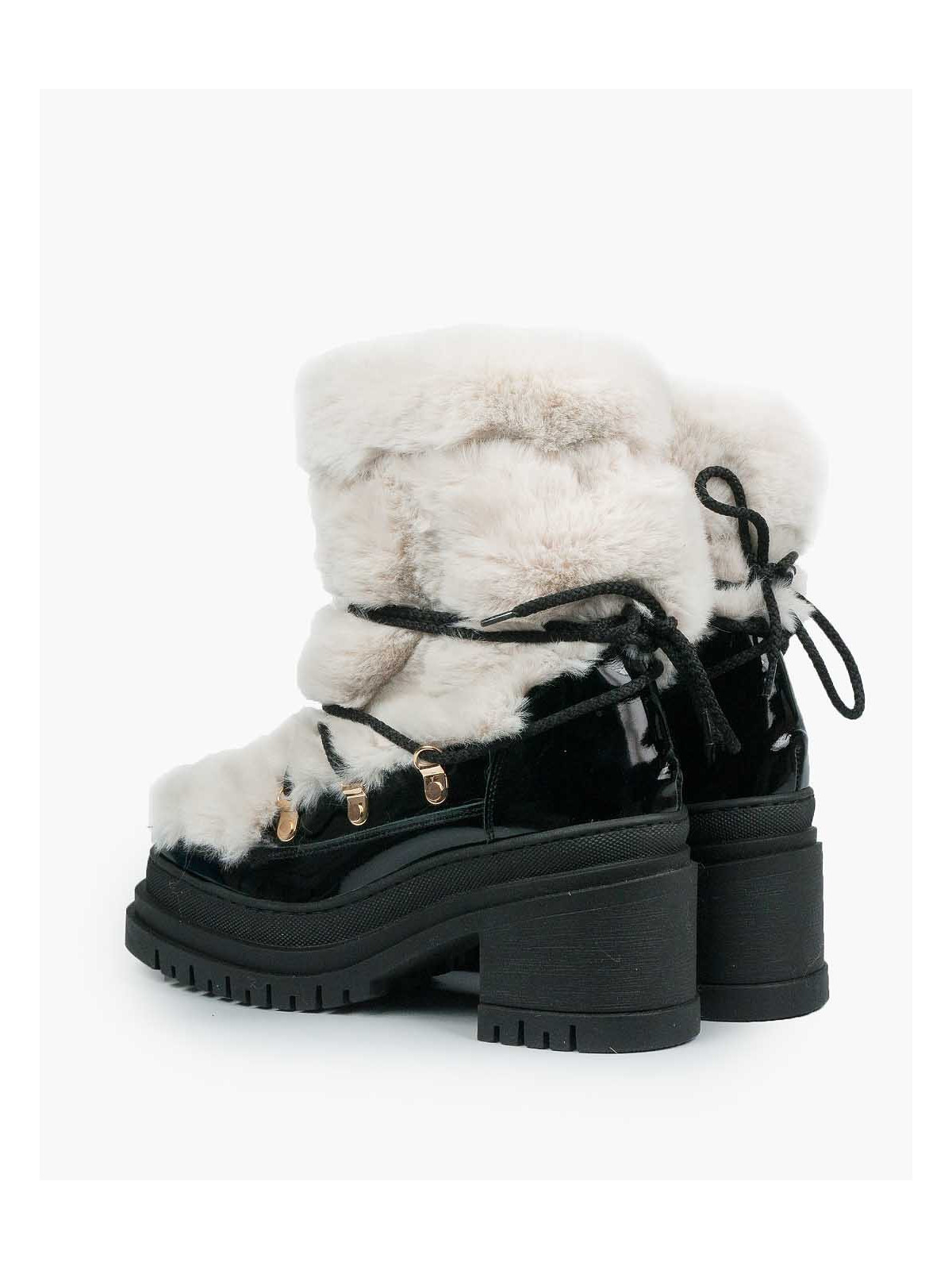 Czarne śniegowce damskie skórzane