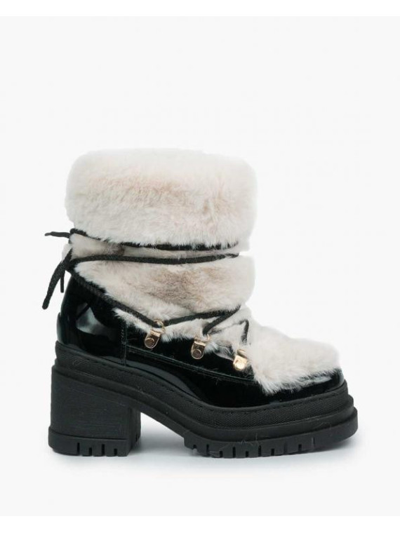 Czarne śniegowce damskie skórzane