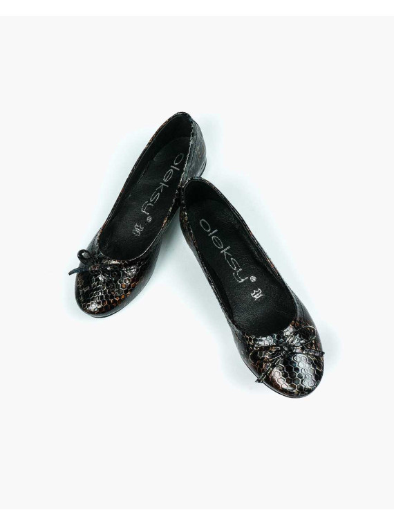 Baleriny damskie skórzane