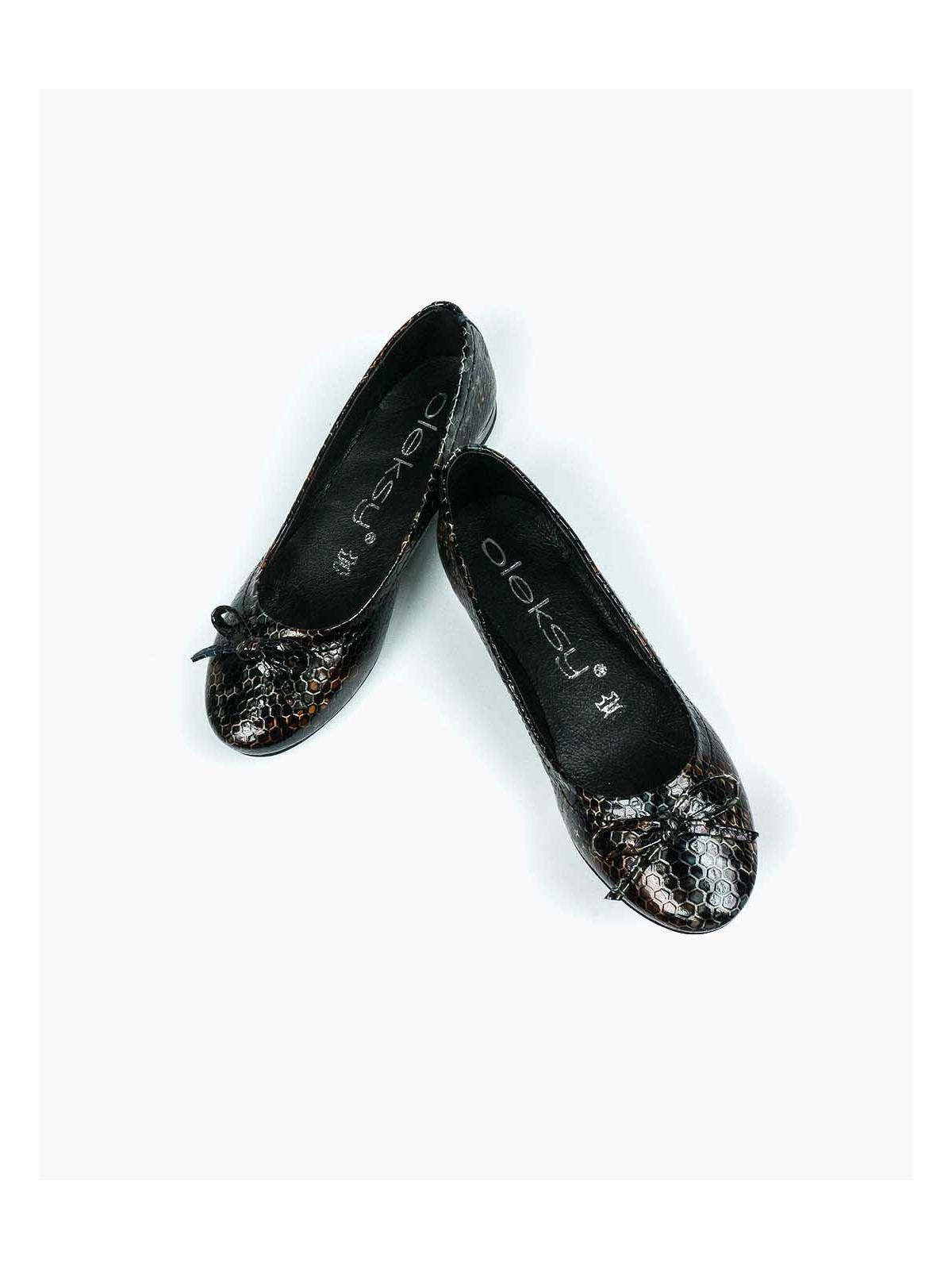 Baleriny damskie skórzane