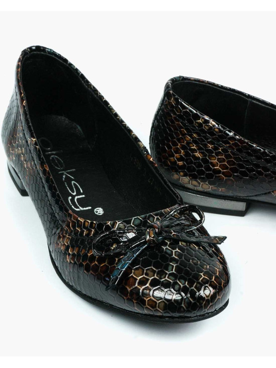 Baleriny damskie skórzane