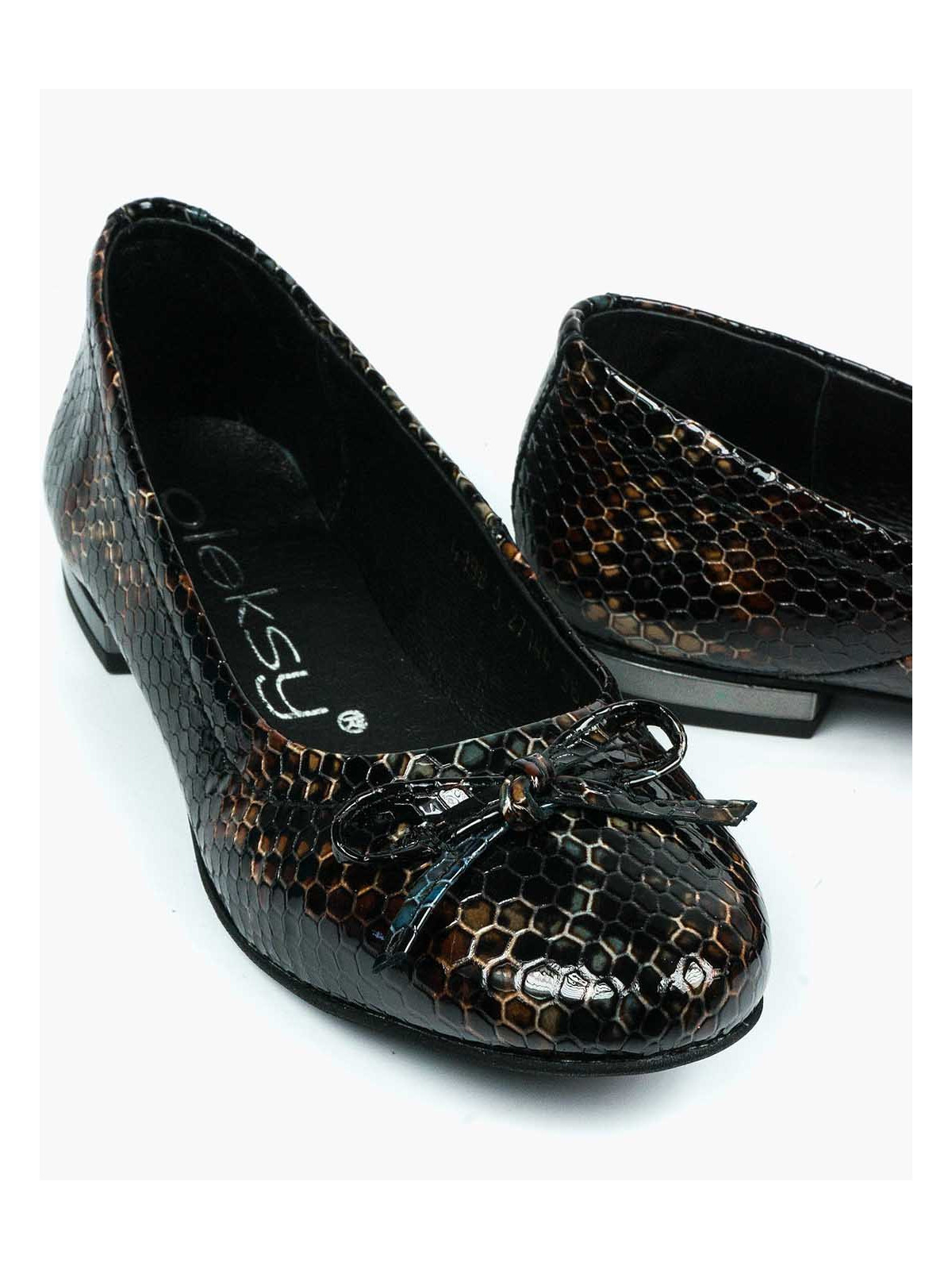 Baleriny damskie skórzane