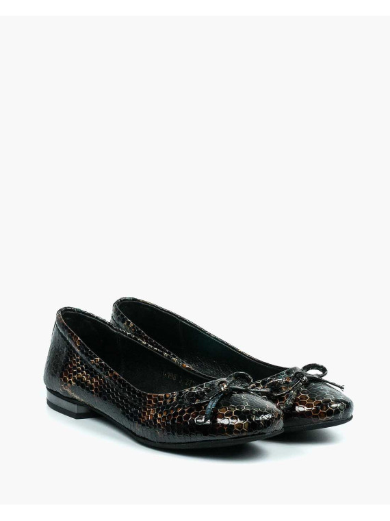 Baleriny damskie skórzane