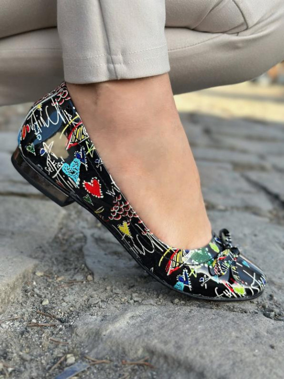 Baleriny damskie skórzane