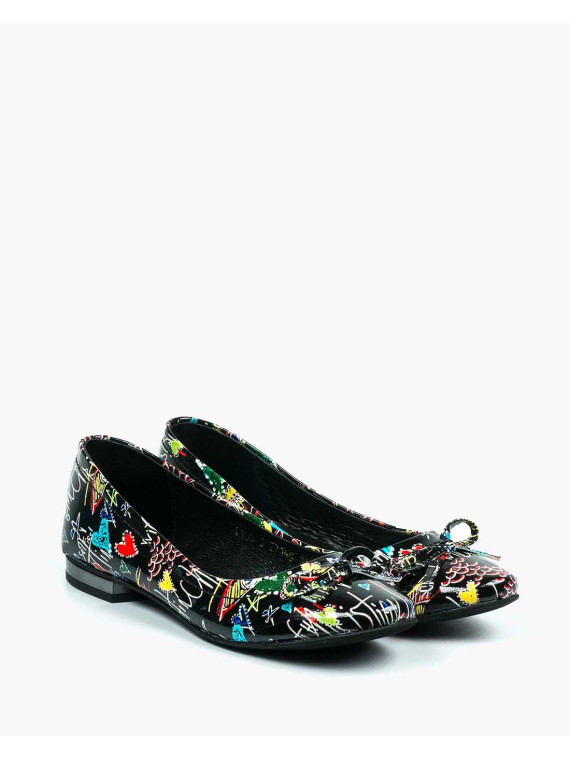 Baleriny damskie skórzane