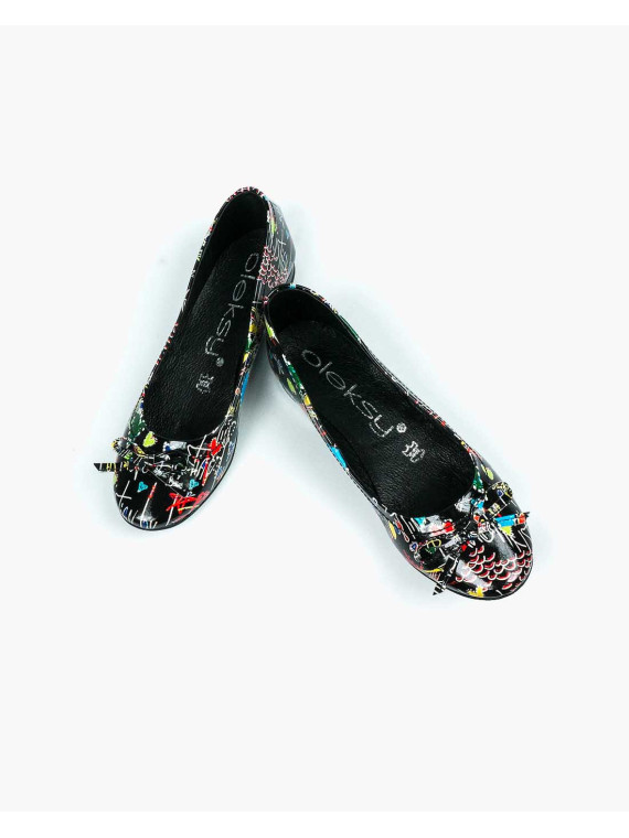 Baleriny damskie skórzane