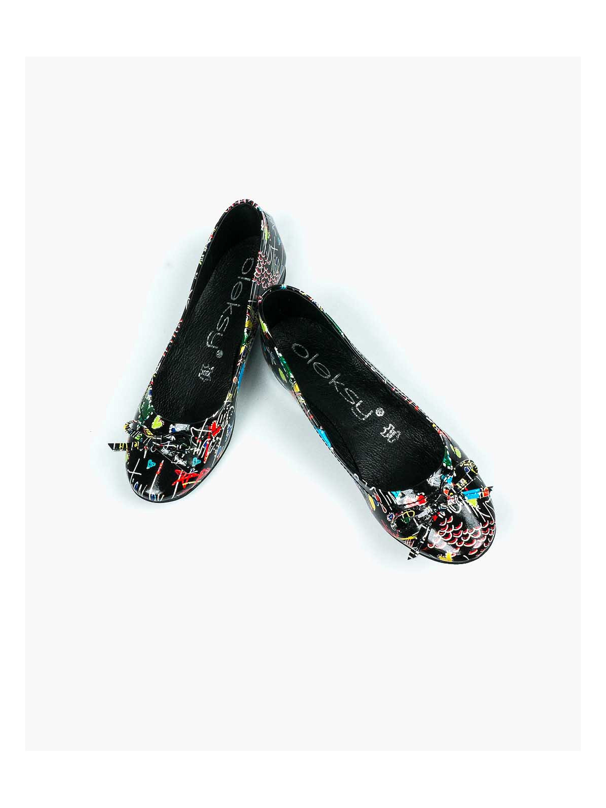 Baleriny damskie skórzane