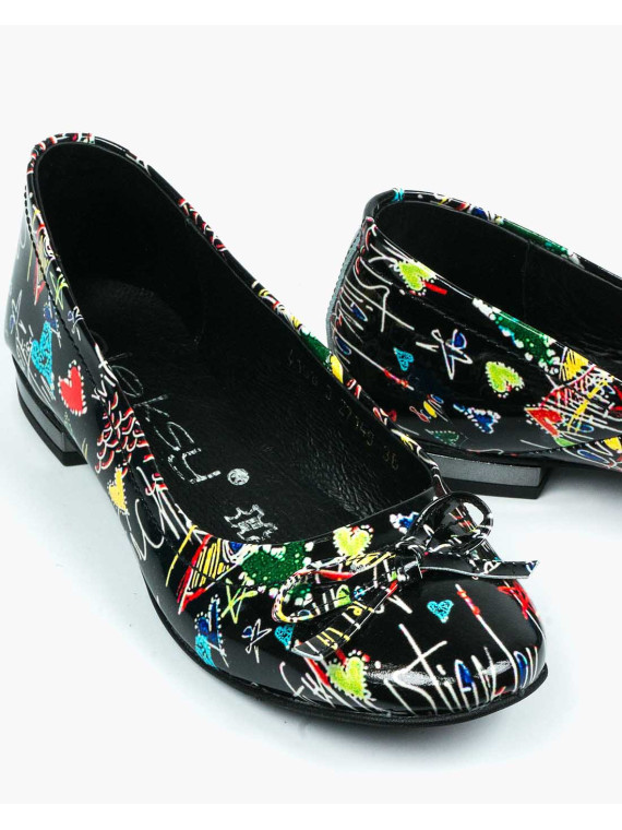 Baleriny damskie skórzane