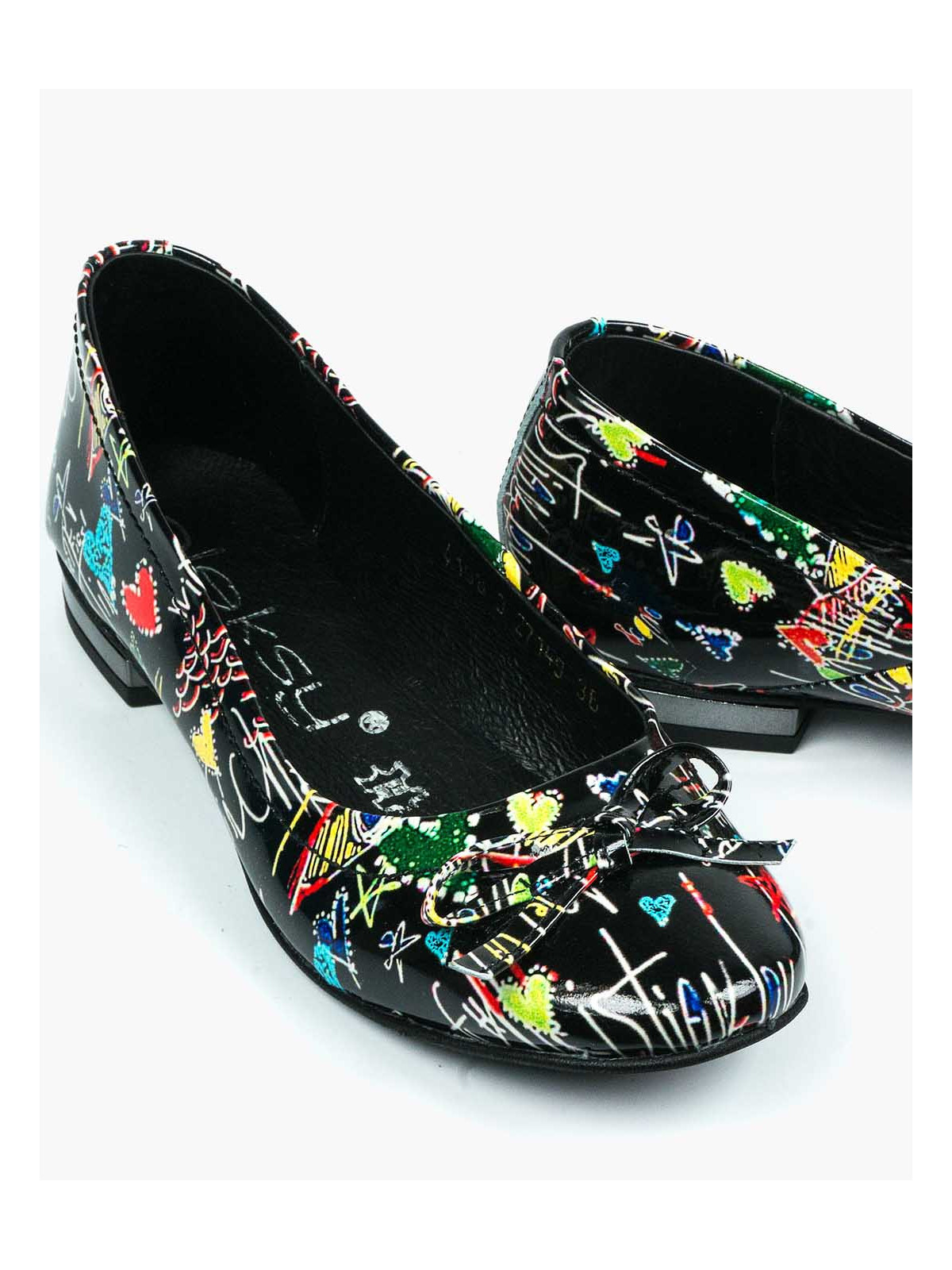 Baleriny damskie skórzane