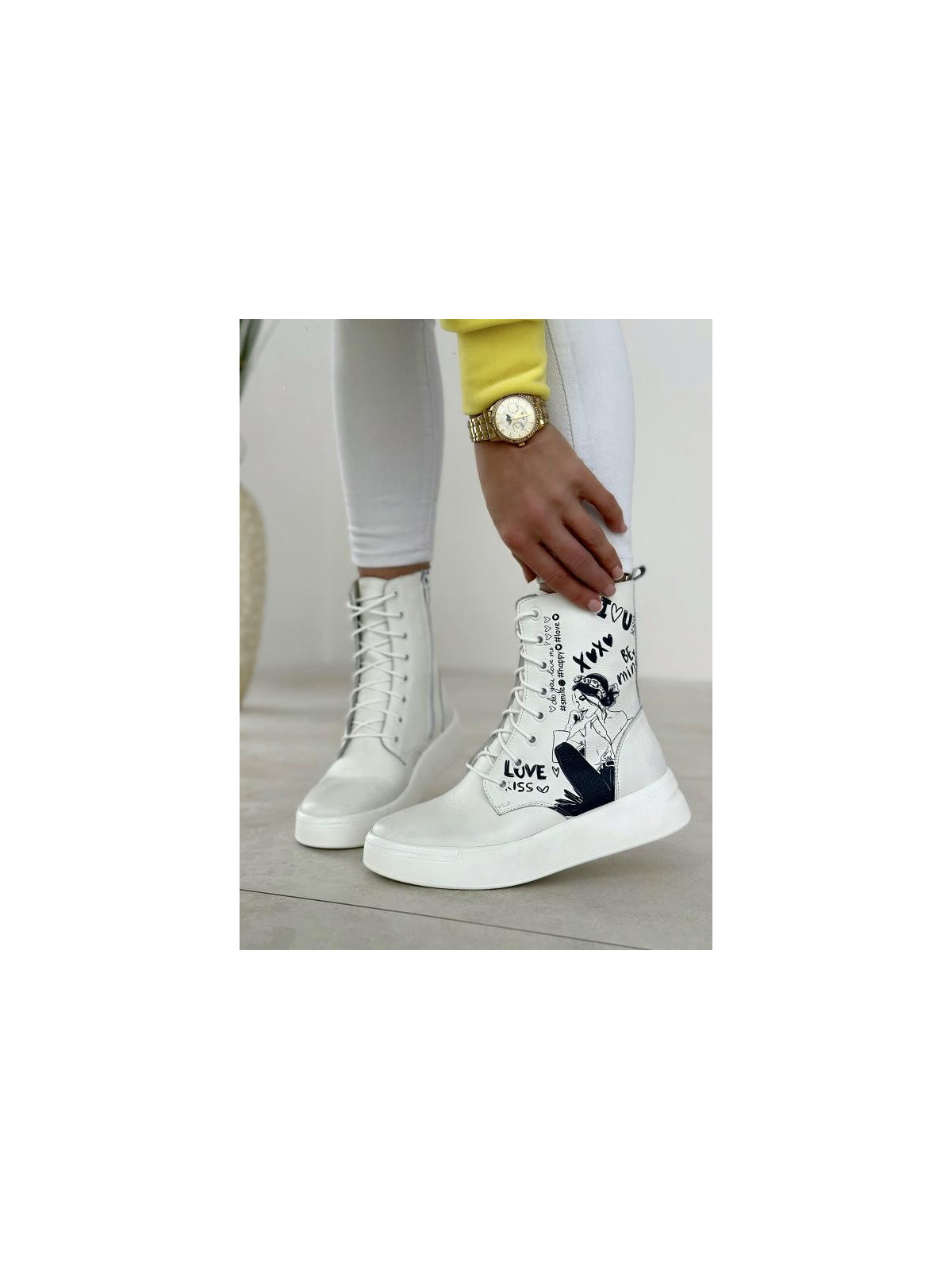 Białe trampki damskie skórzane