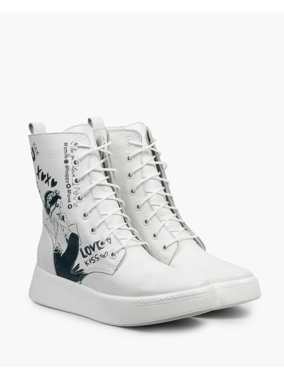 Białe trampki damskie skórzane