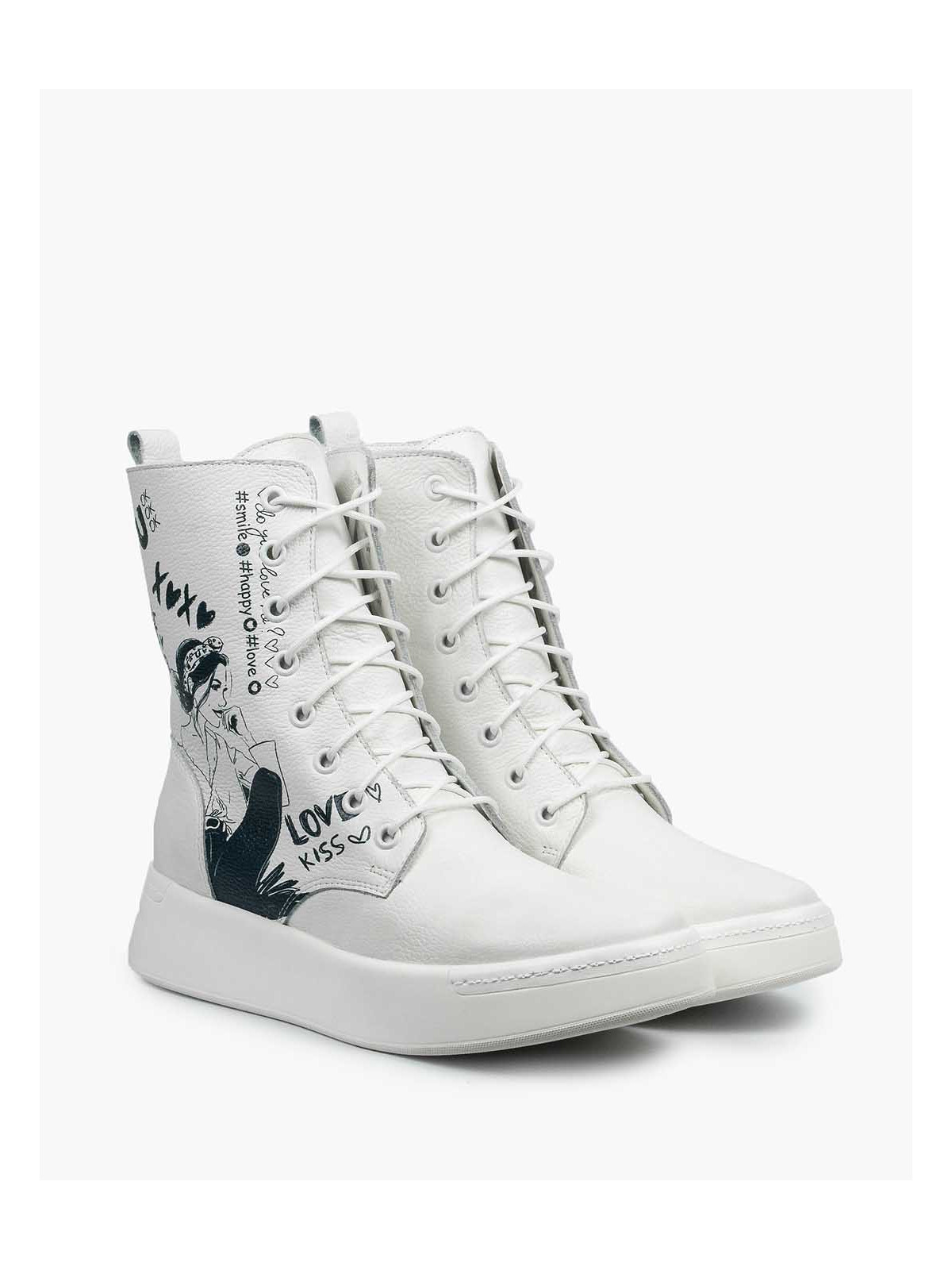 Białe trampki damskie skórzane