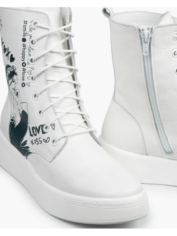 Białe trampki damskie skórzane