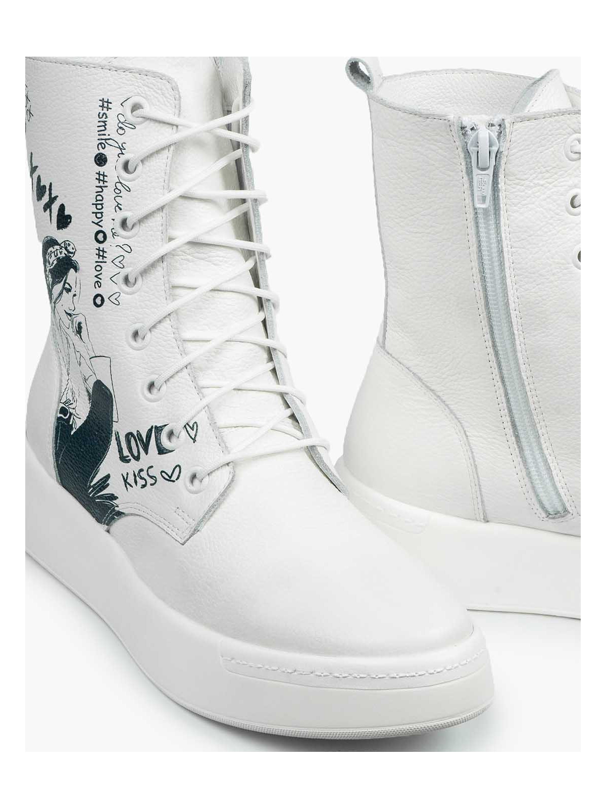 Białe trampki damskie skórzane