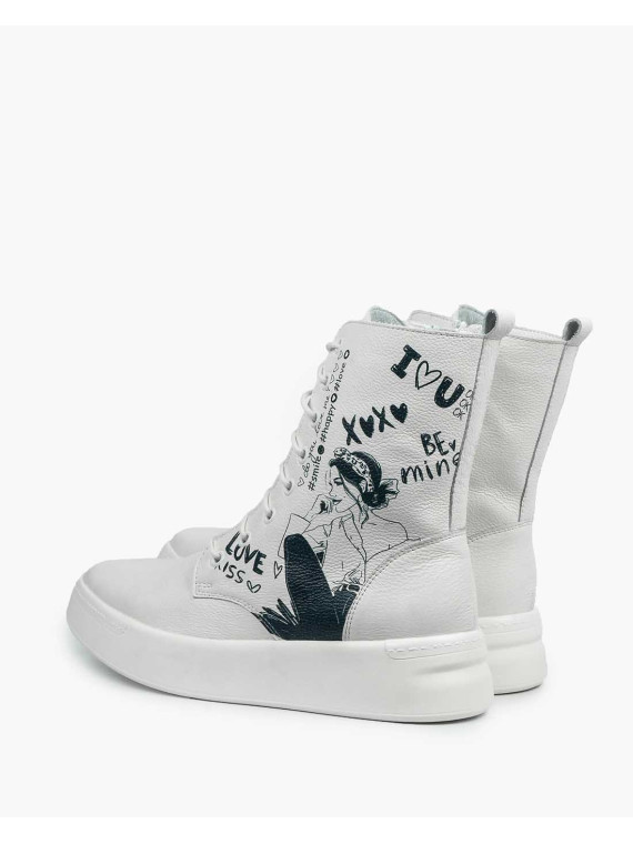 Białe trampki damskie skórzane