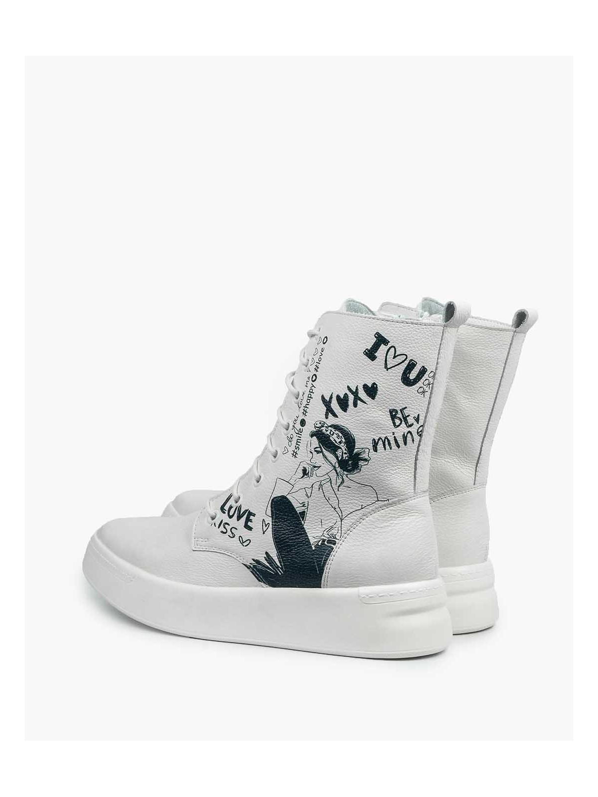 Białe trampki damskie skórzane