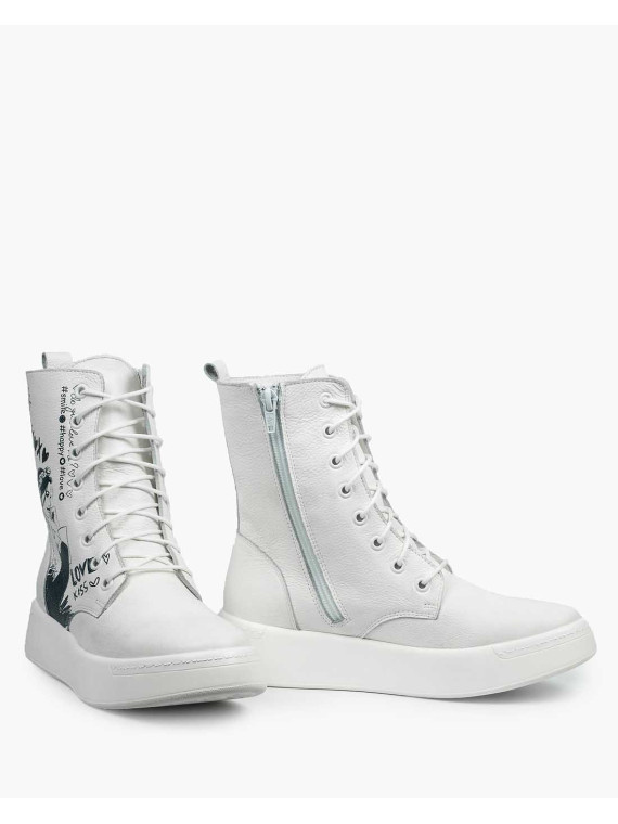 Białe trampki damskie skórzane