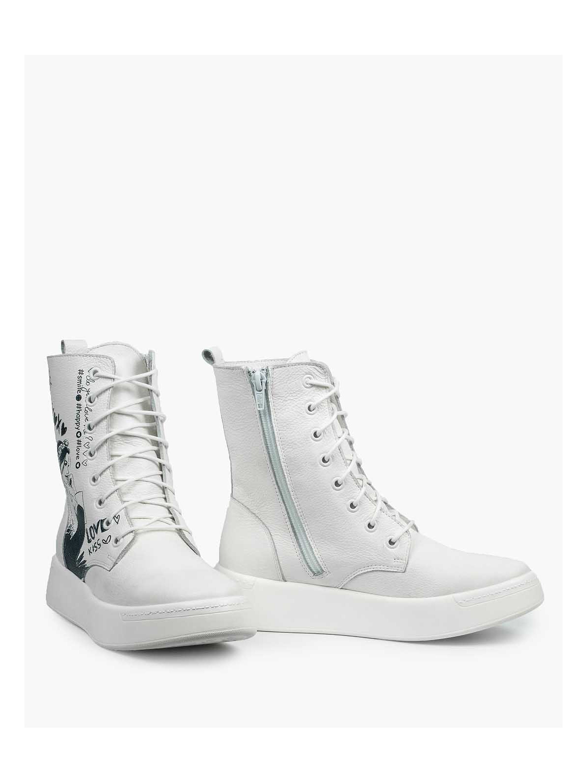 Białe trampki damskie skórzane