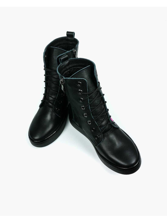 Czarne trampki damskie skórzane