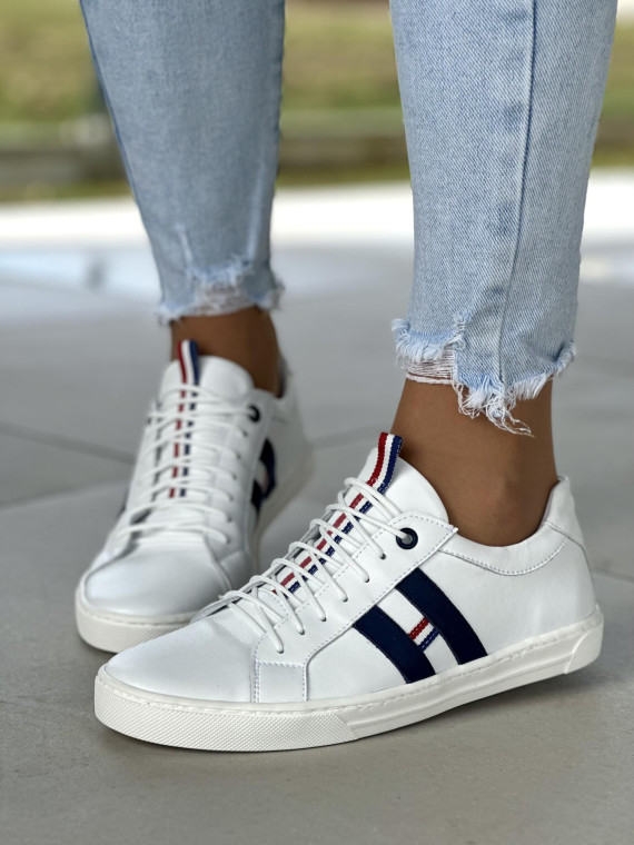 Białe trampki damskie skórzane