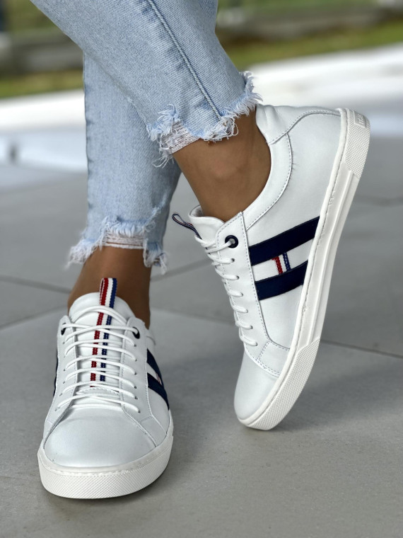 Białe trampki damskie skórzane