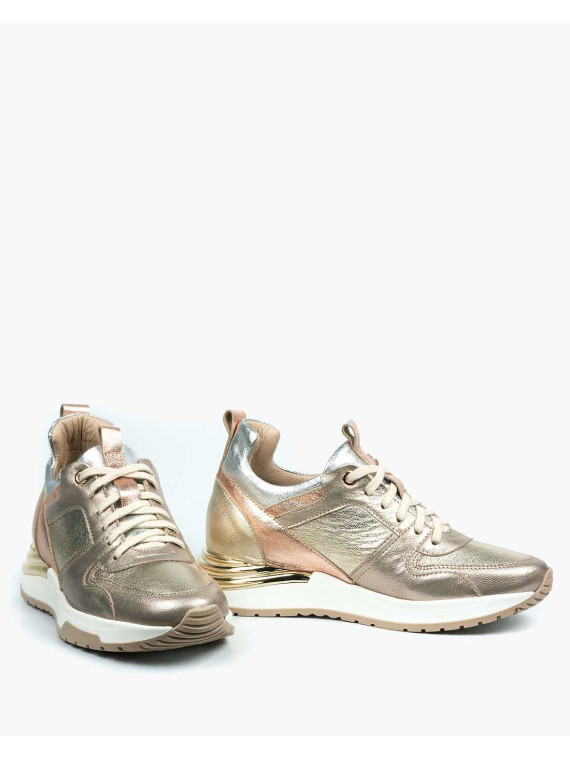 Złote adidasy damskie skórzane