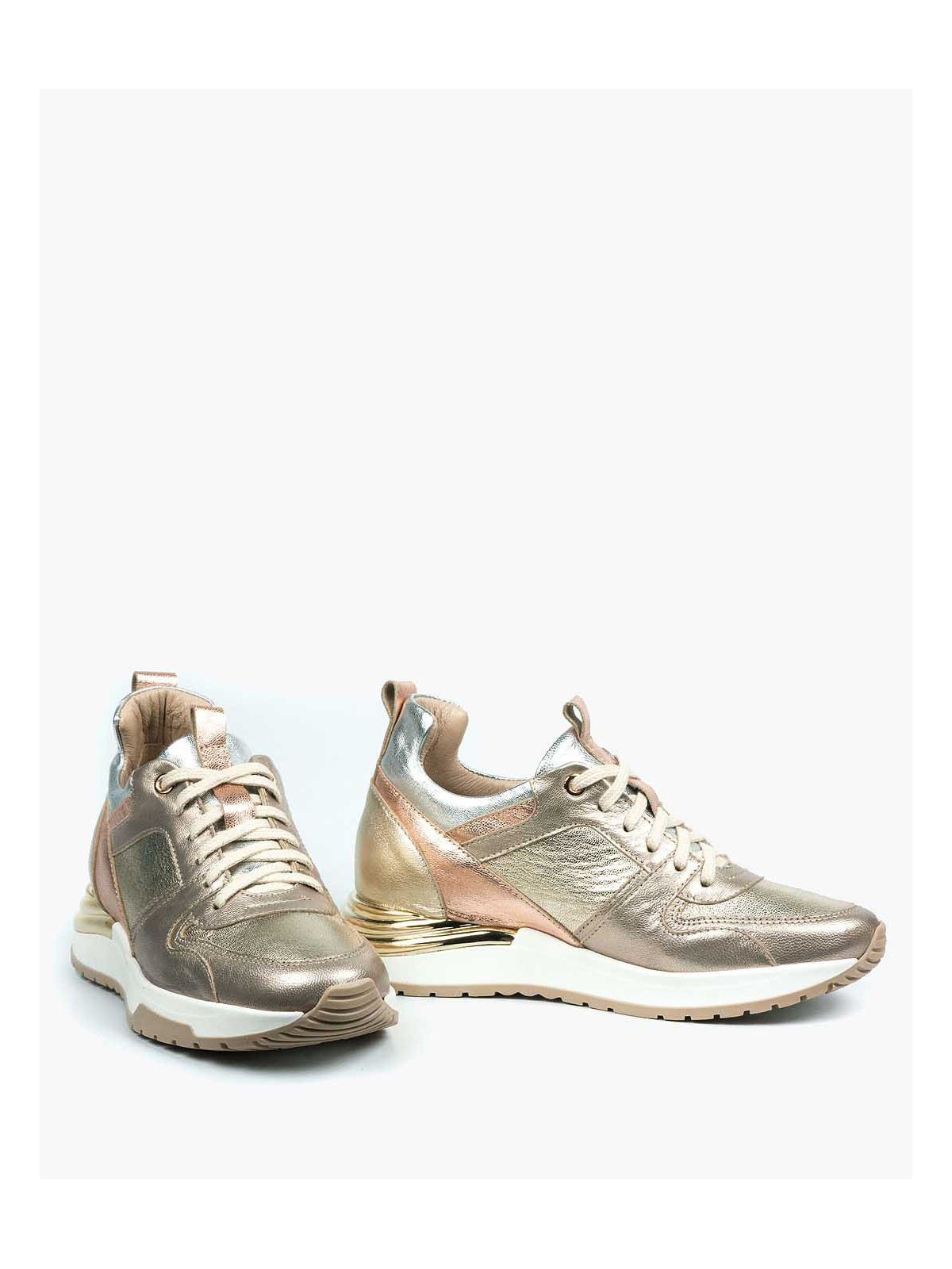 Złote adidasy damskie skórzane