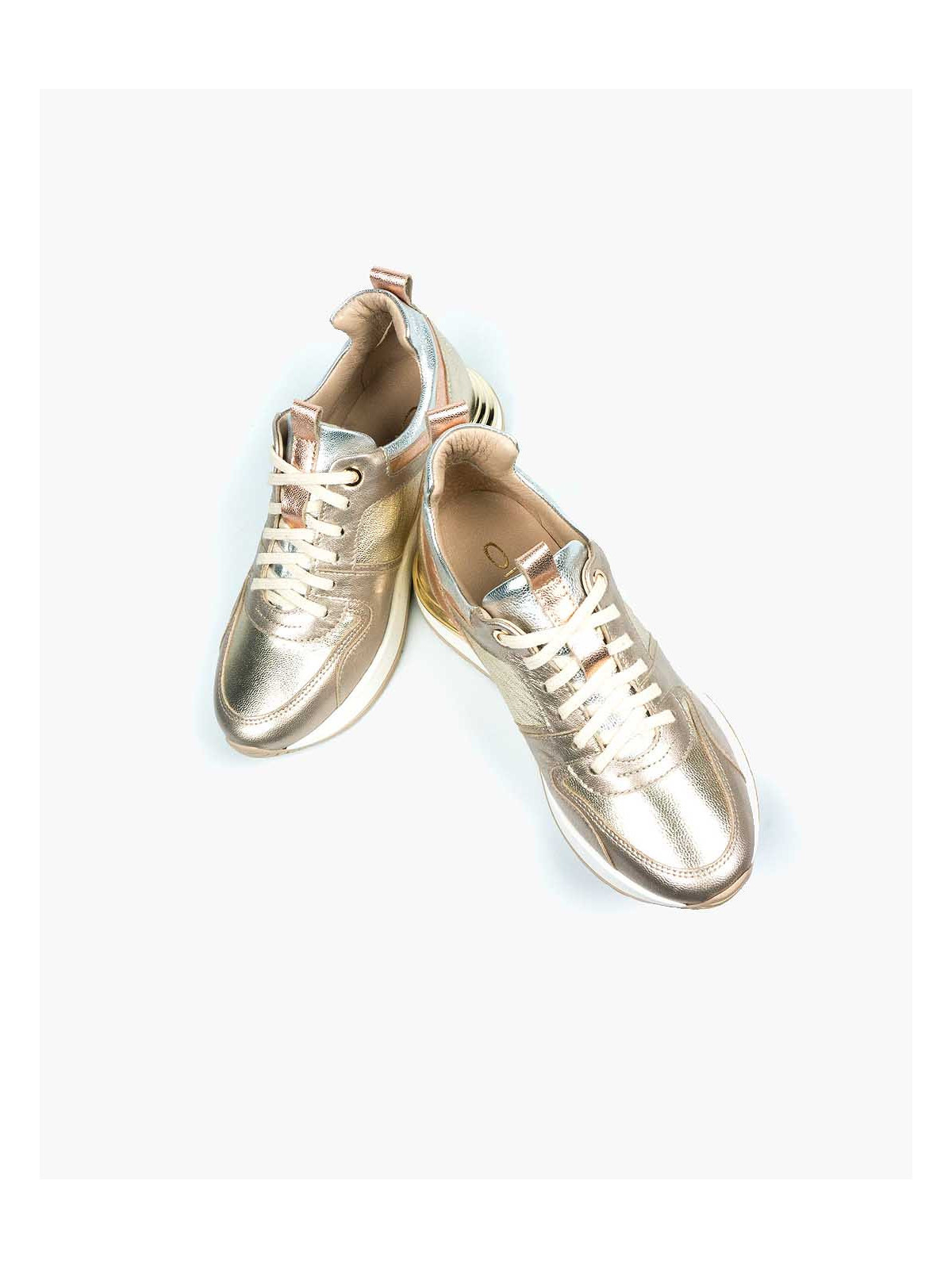 Złote adidasy damskie skórzane