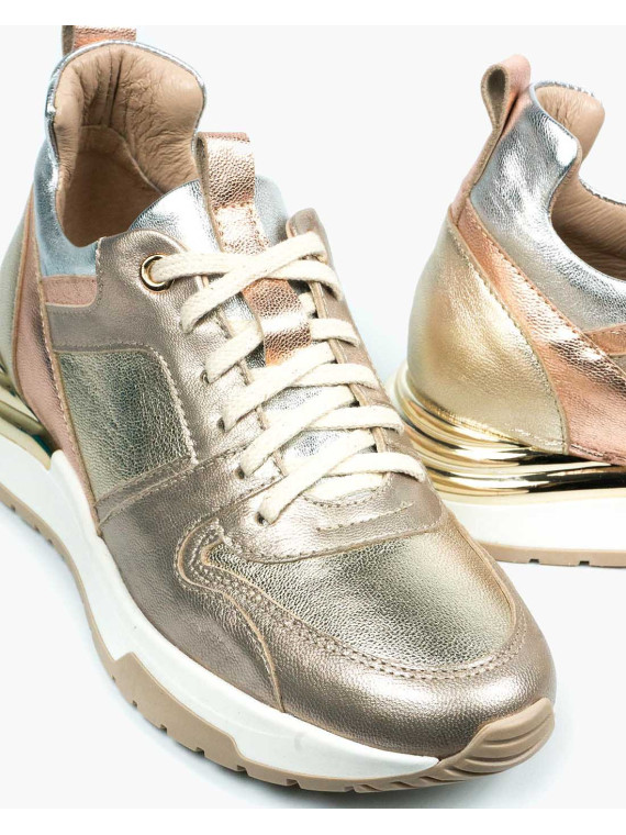 Złote adidasy damskie skórzane