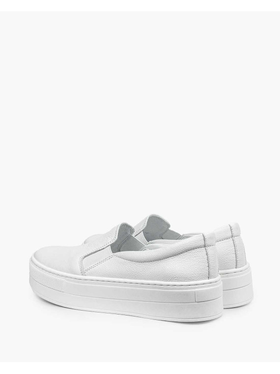 Białe półbuty damskie skórzane