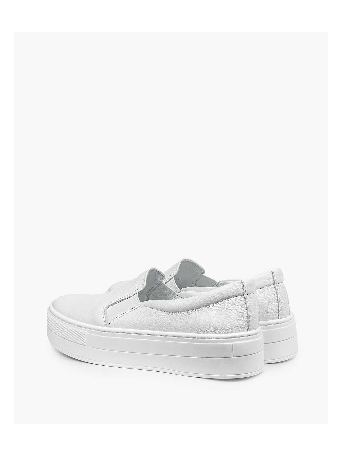 Białe półbuty damskie skórzane