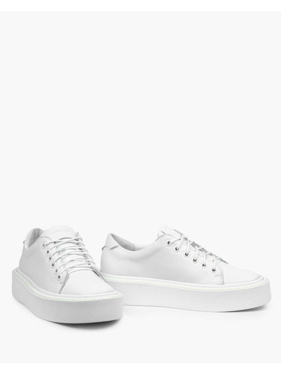 Białe trampki damskie skórzane