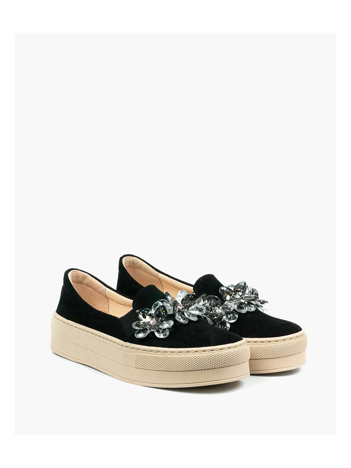 Czarne półbuty damskie skórzane