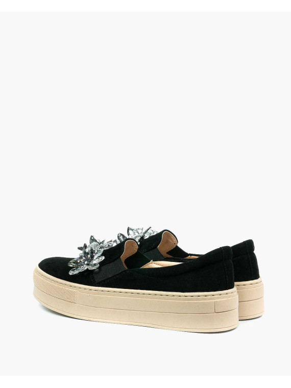 Czarne półbuty damskie skórzane