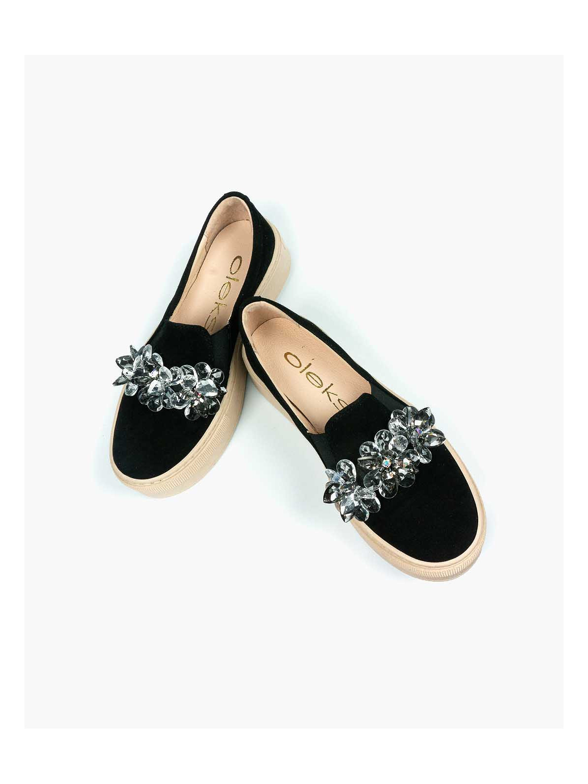 Czarne półbuty damskie skórzane