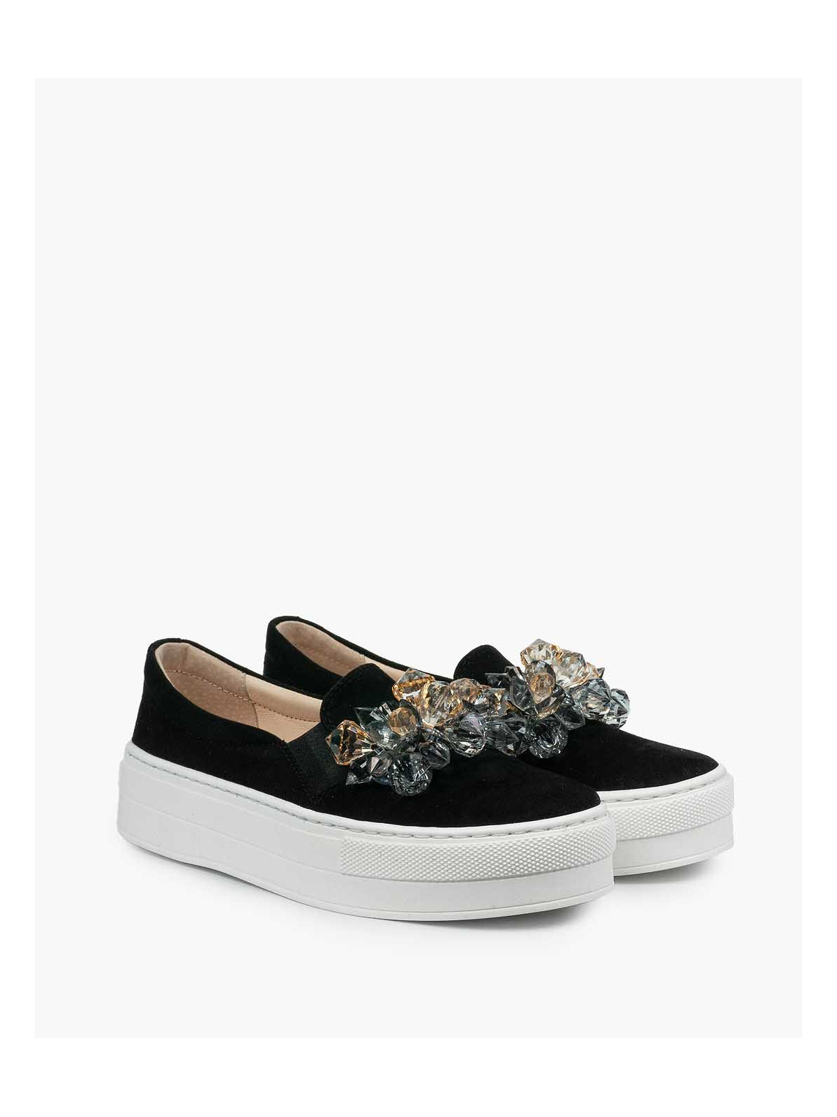 Czarne półbuty damskie skórzane