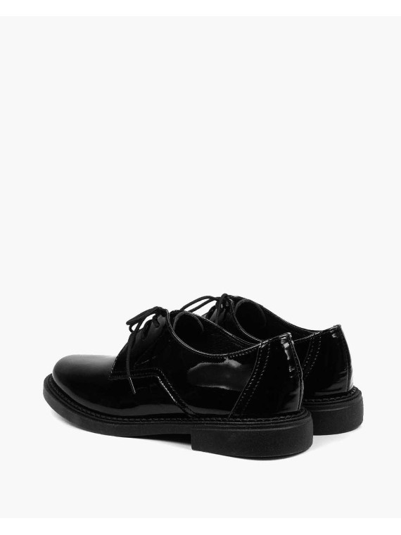 Czarne półbuty damskie skórzane