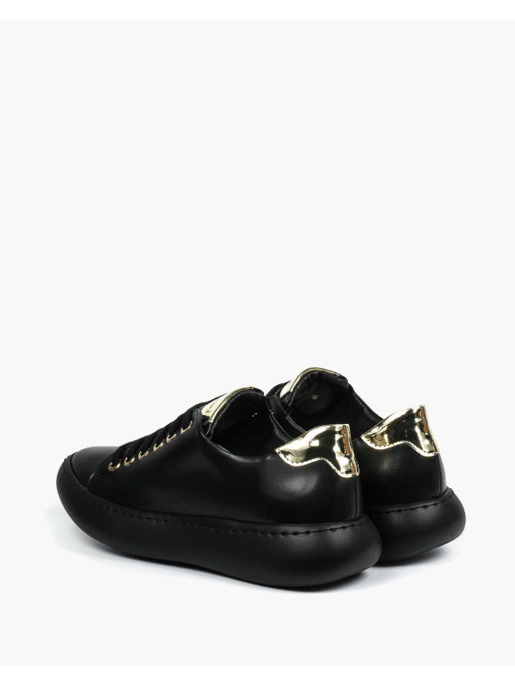 Czarne trampki damskie skórzane