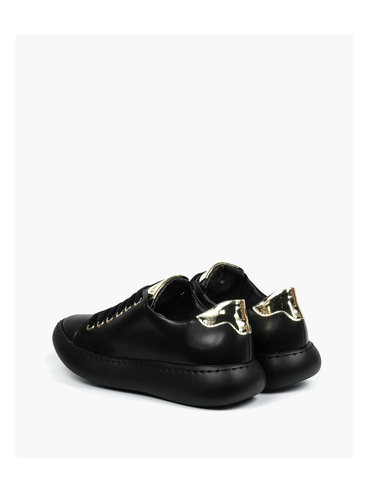 Czarne trampki damskie skórzane